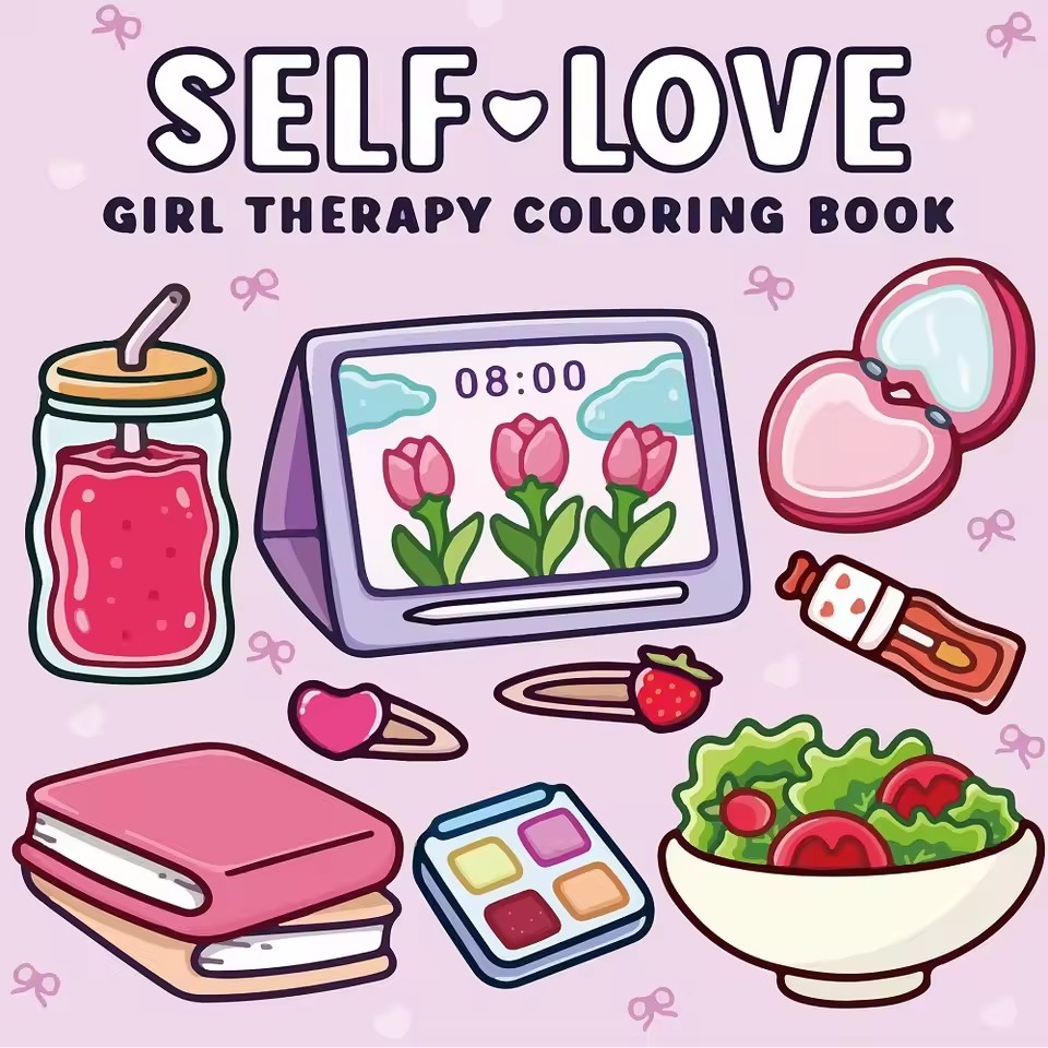 Food And Snacks Coloring Book - Libro para colorear Self Love para