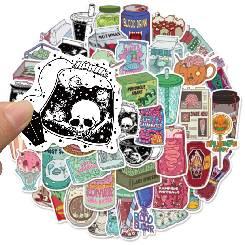 Zombie Snacks - 50 Uds. De pegatinas de comida