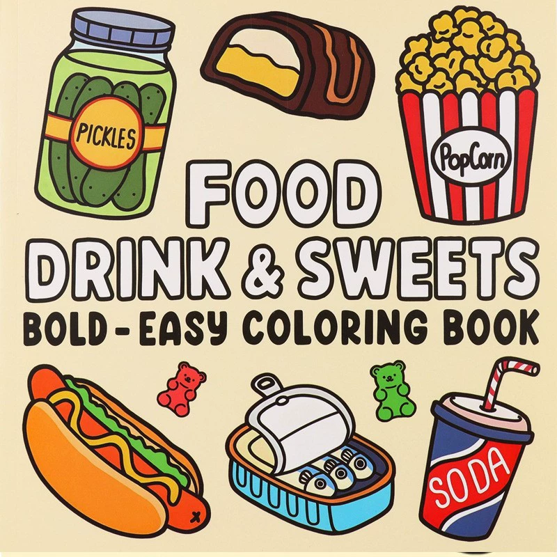 Libro para colorear de aliment - Food And Snacks Coloring Book reseña y precio
