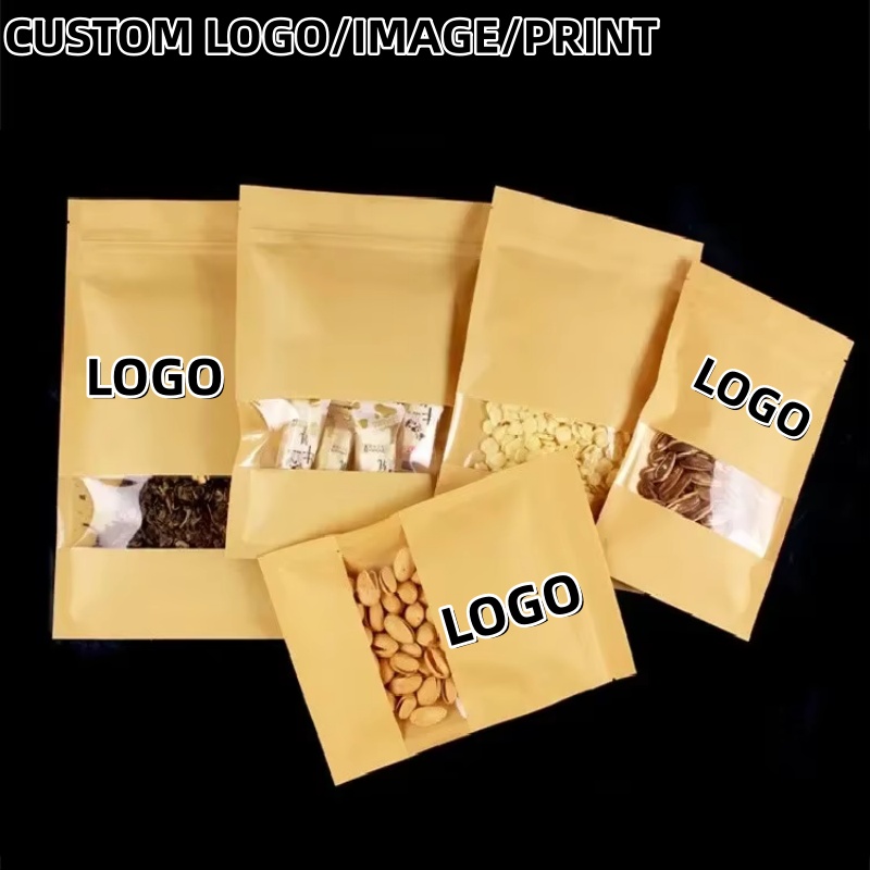 Bolsas de Papel Kraft con Fond - Food Snacks Logos reseña y precio