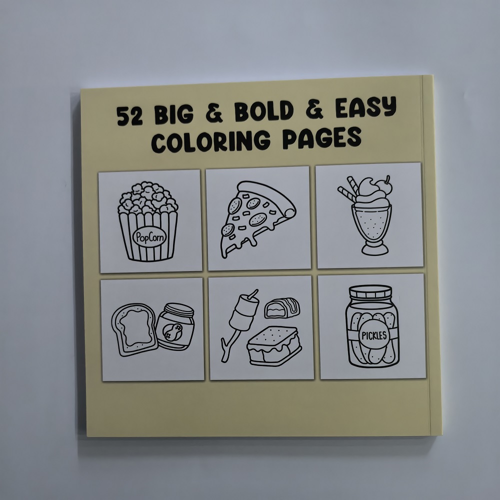 Libro para colorear de comida, - Food And Snacks Coloring Book reseña y precio