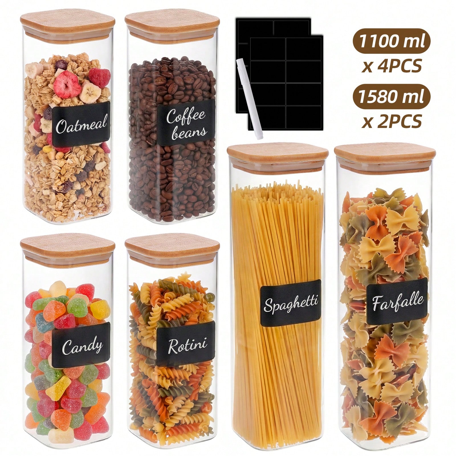 Recipientes de vidrio para alm - Snacks Food Labels reseña y precio