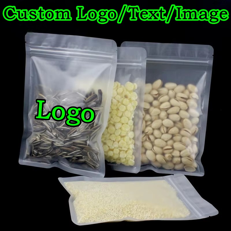 Paquete de 100 Bolsas de Plást - Food Snacks Logos reseña y precio