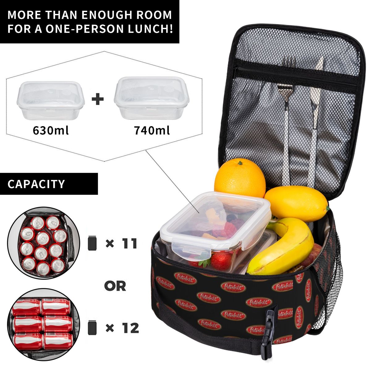 Bolsa de Almuerzo Impermeable  - Food Snacks Logos reseña y precio